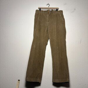 Roundtree & York Corduroy Elastic Chino Pant Men 36x34 Brown Core Comfort Waist